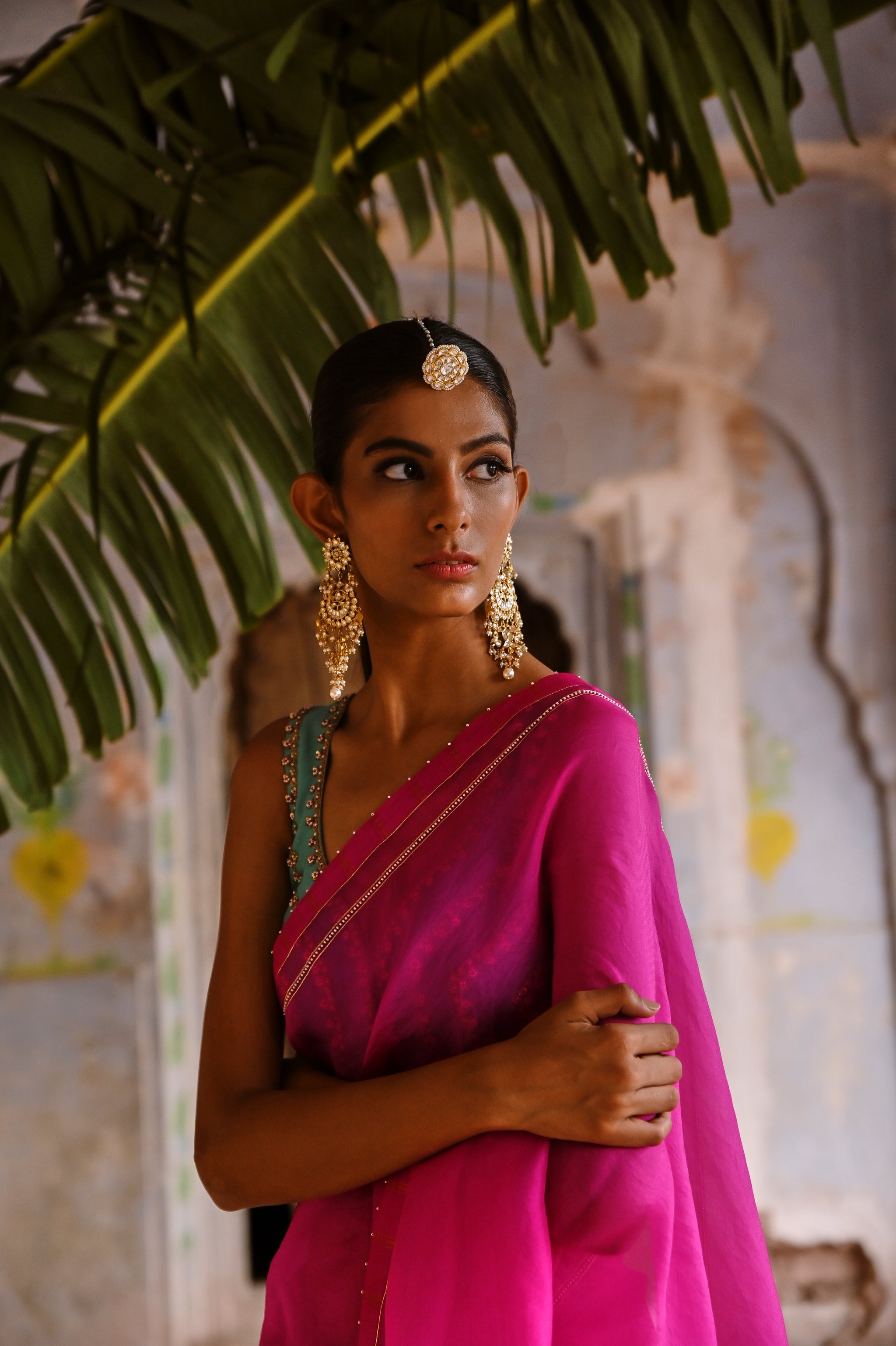 Fuchsia Organza Saree – Deep Thee